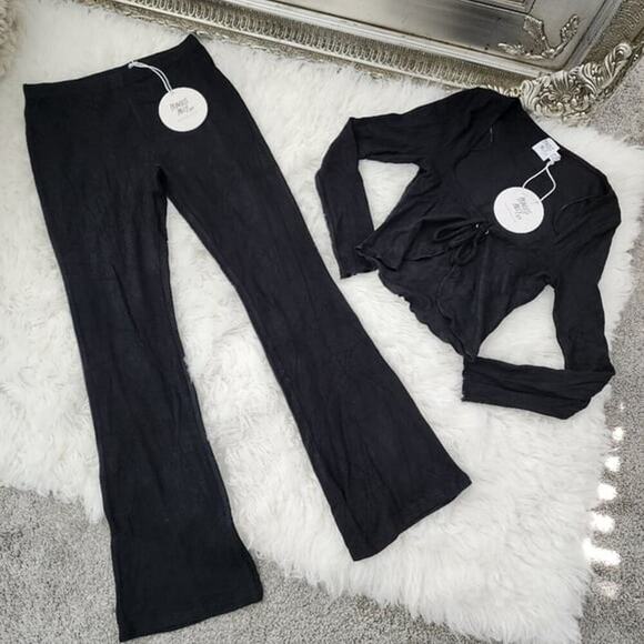 Princess Polly Iris set. Black. Matching Set. Good Stretch. Size 6. New - Picture 3 of 11